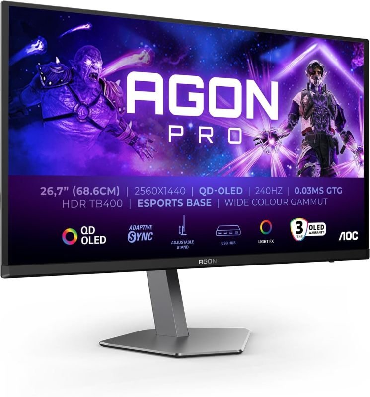 AOC Agon PRO AG276QZD2 27 Inch OLED QHD Gaming Monitor