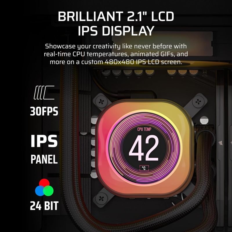 CORSAIR iCUE LINK TITAN 360 RX LCD 360mm RGB AIO Liquid CPU Cooler