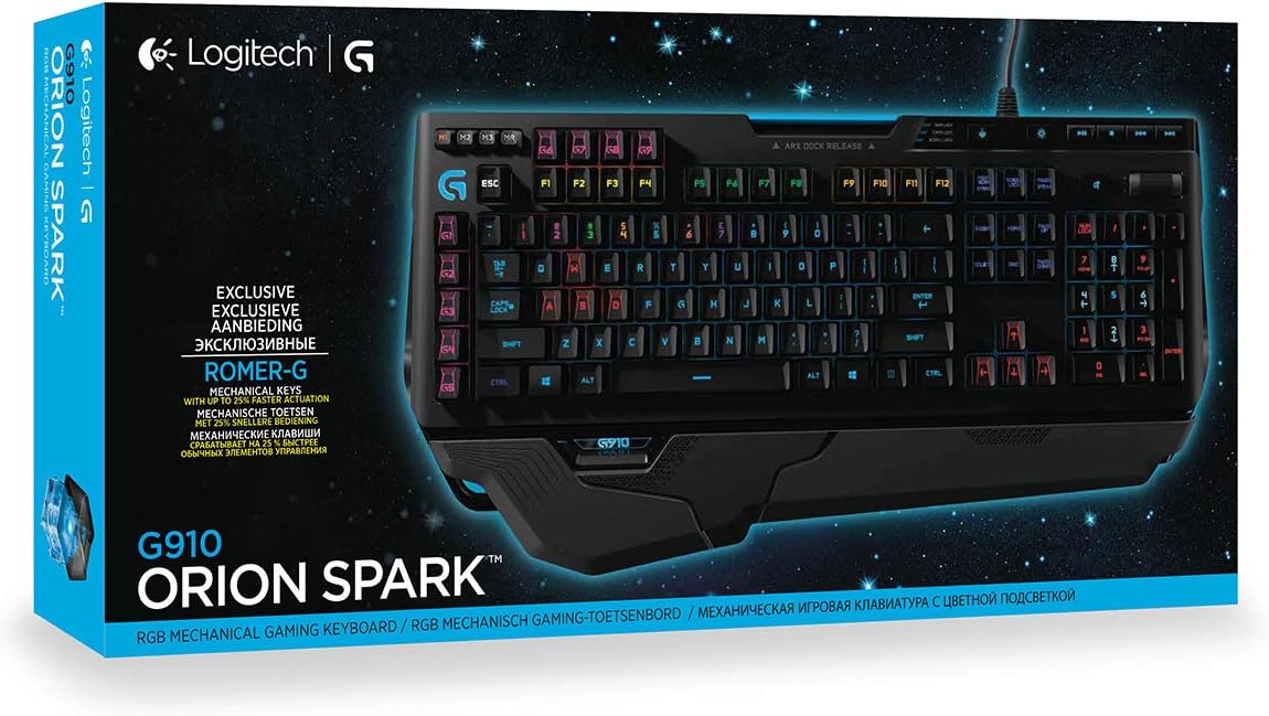 Logitech G910 Orion Spectrum Illuminated Mechanical Gaming Keyboard, RGB Backlit