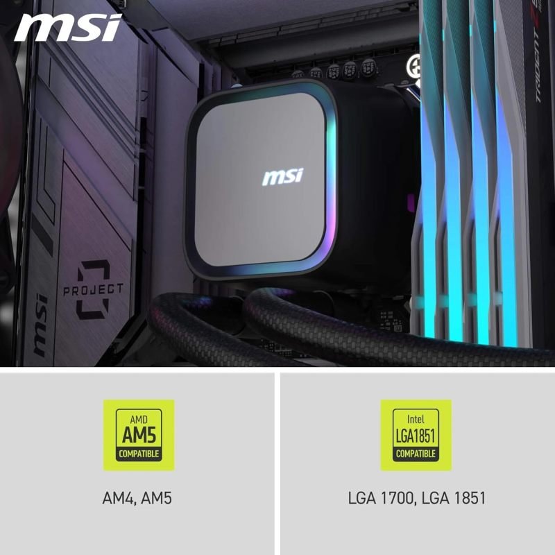 MSI MAG CORELIQUID A13 360mm RGB AIO Liquid CPU Cooler - Black
