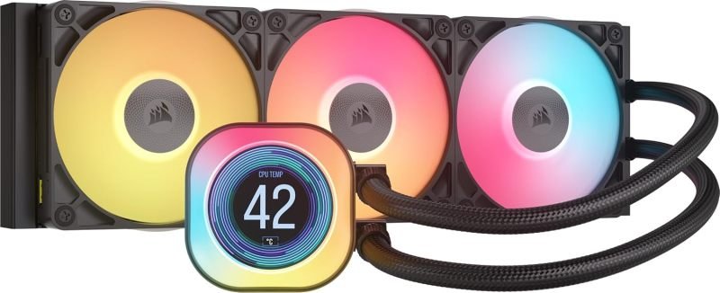 CORSAIR iCUE LINK TITAN 360 RX LCD 360mm RGB AIO Liquid CPU Cooler